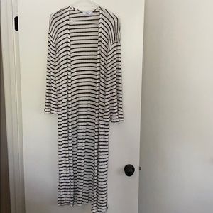 Black and white striped kimono